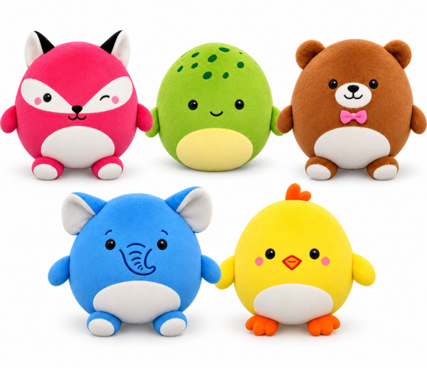 Pluche dieren – Serie van 5 verschillende dieren – 24 cm