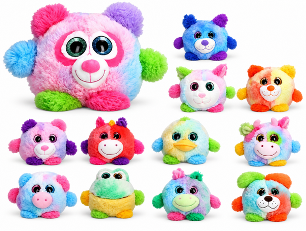 Pluche colorfull Big Eye dieren 20cm.