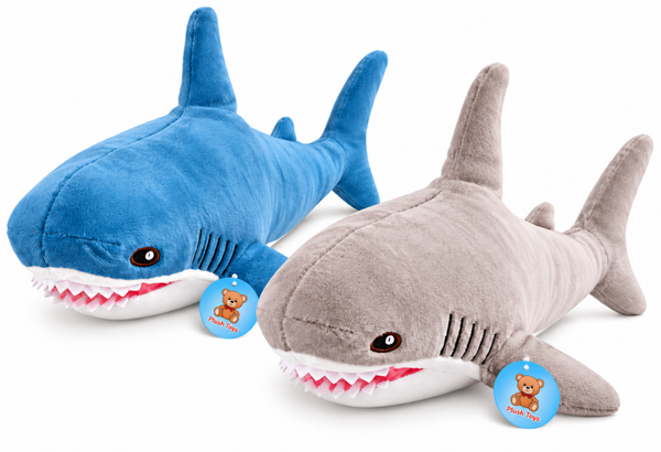 Pluche haai – 35 cm –  in 2 verschillende kleuren