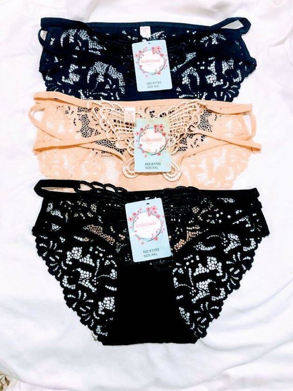 Sous vêtements imprimé  papillon  3 pièces