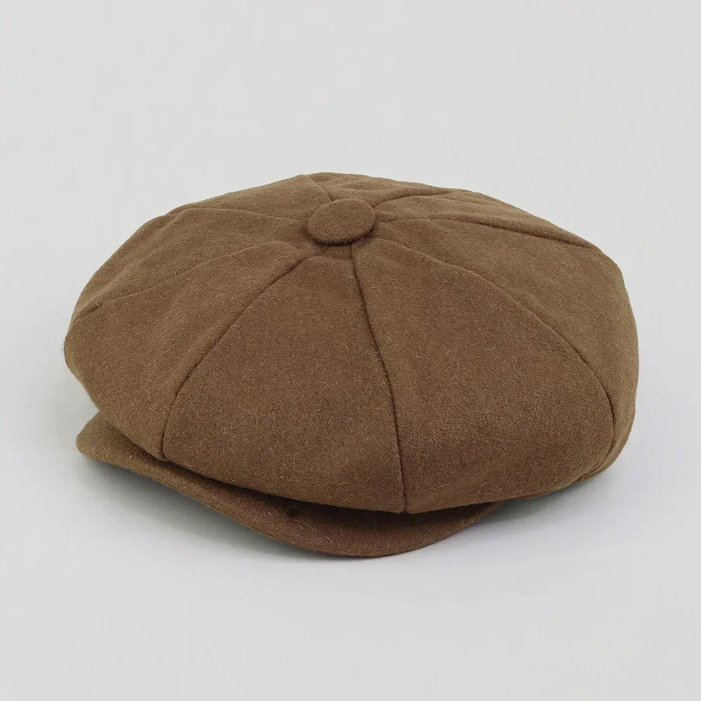 Plain Eight Piece Cap Camel