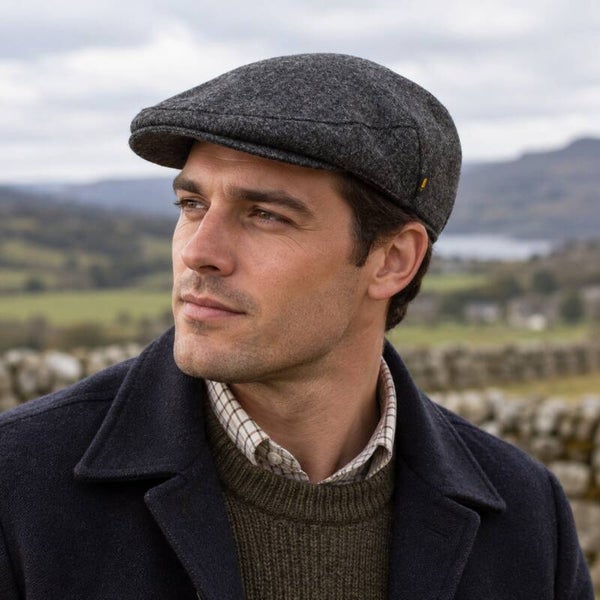Hatman of Ireland Traditional Flat cap 100% new Wool, Clercial Grey