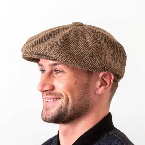 Hatman of Ireland Baker Boy / Gatsby 100% Donegal Tweed Brown