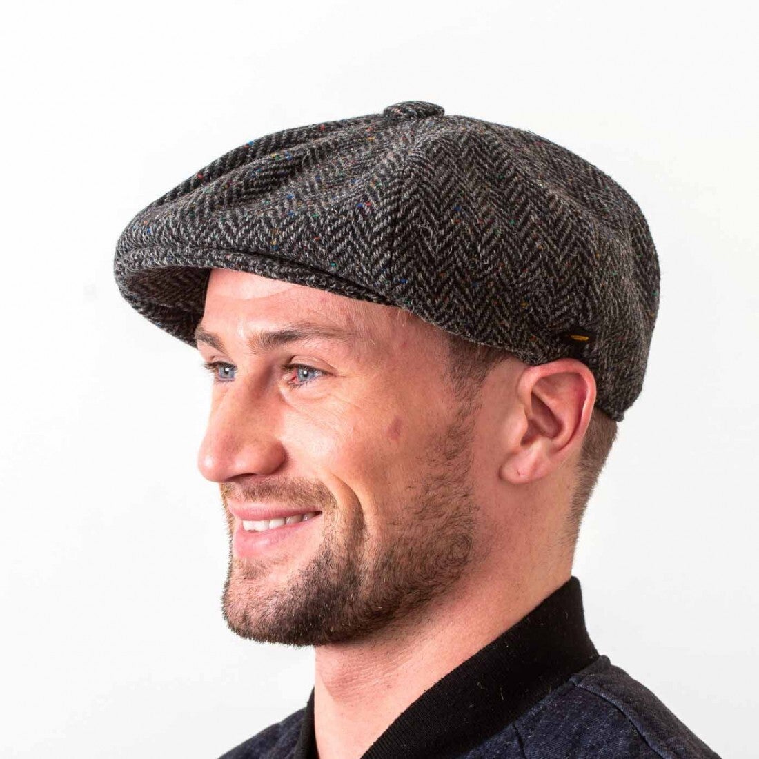 Hatman of Ireland Baker Boy / Gatsby 100% Donegal Tweed Charcoal