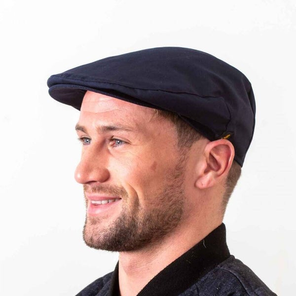 Hatman of Ireland Poplin flat cap Navy, katoen