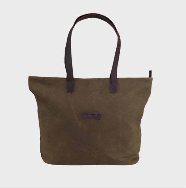 Shopper Canvas / Leer  Olive