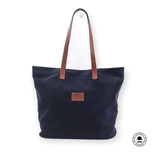 Shopper Canvas / Leer  Navy