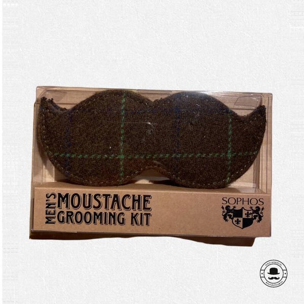 Moustache Grooming set bruine ruit