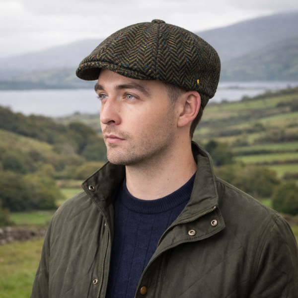 The Scholar 100% Kerry Woolen Mills Tweed Green |  Hatman of Ireland