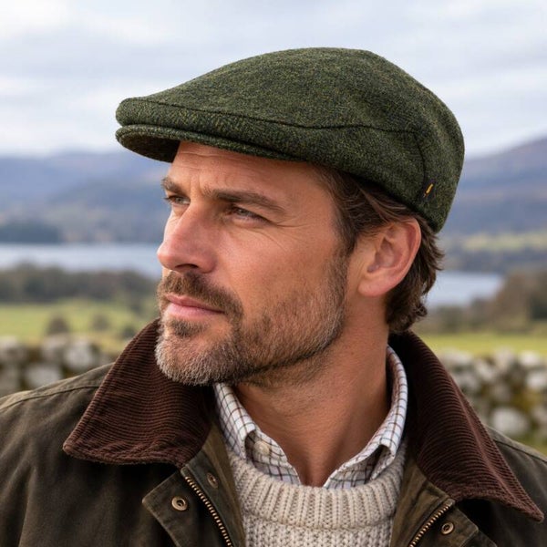 Hatman of Ireland Traditional Flat cap 100% new Wool, Green