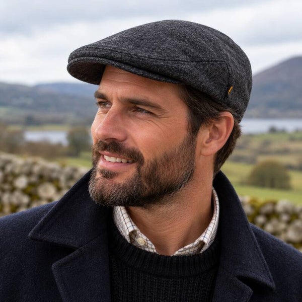 Hatman of Ireland Traditional Flat cap 100% new Wool, Clergy Grey