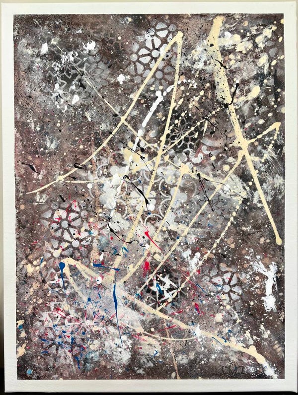 Original Abstract Painting - Browns, Creams, White and Blacks
