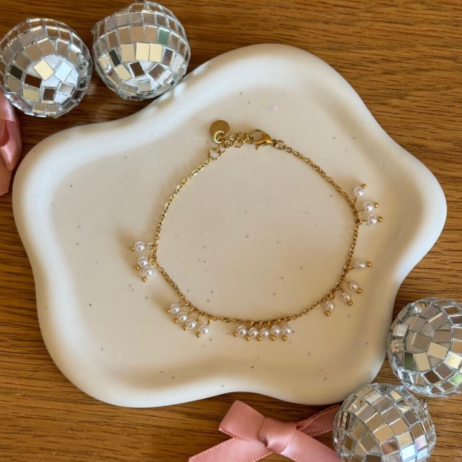 Pearl Dots Armband - goud