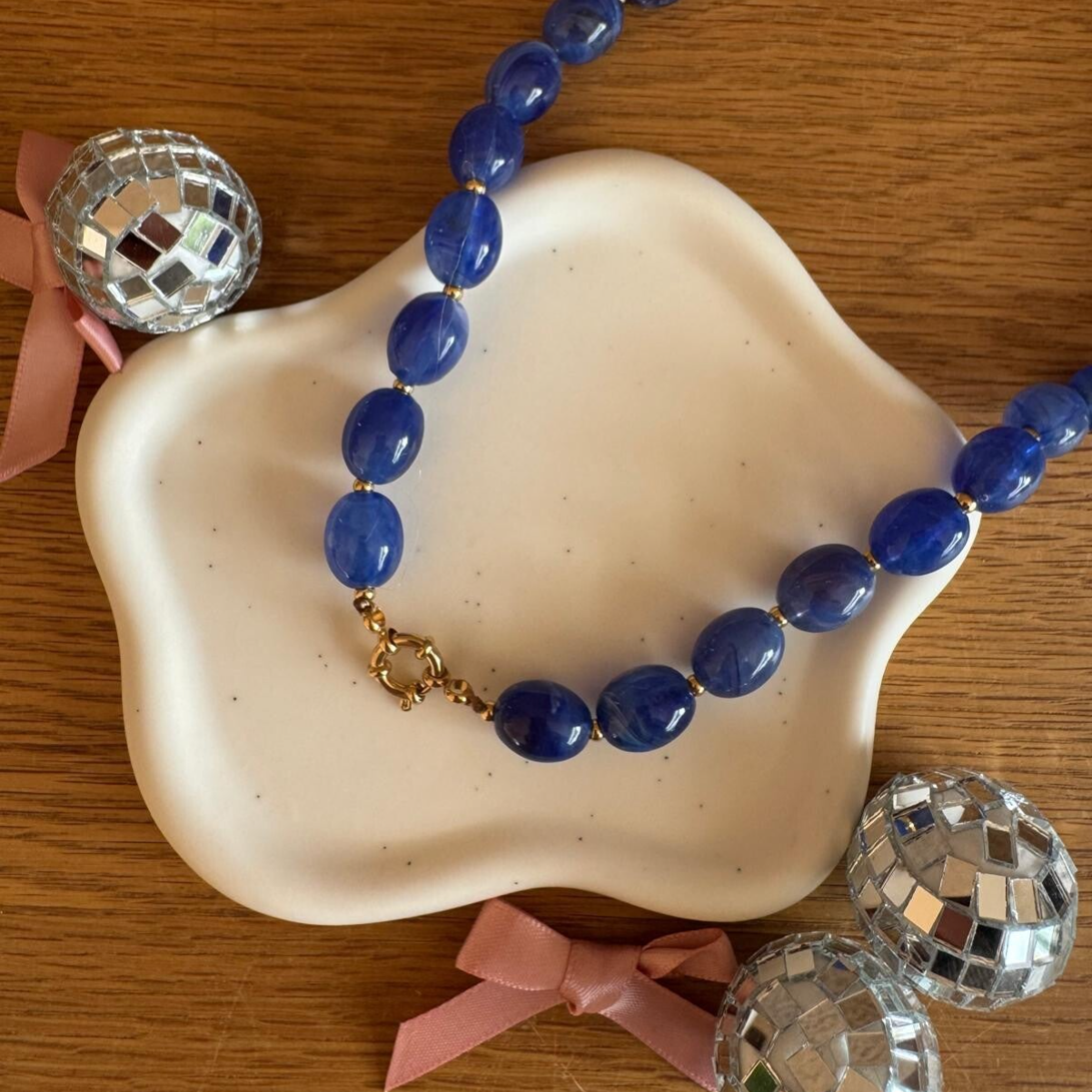Cobalt Kralenketting DIY - goud