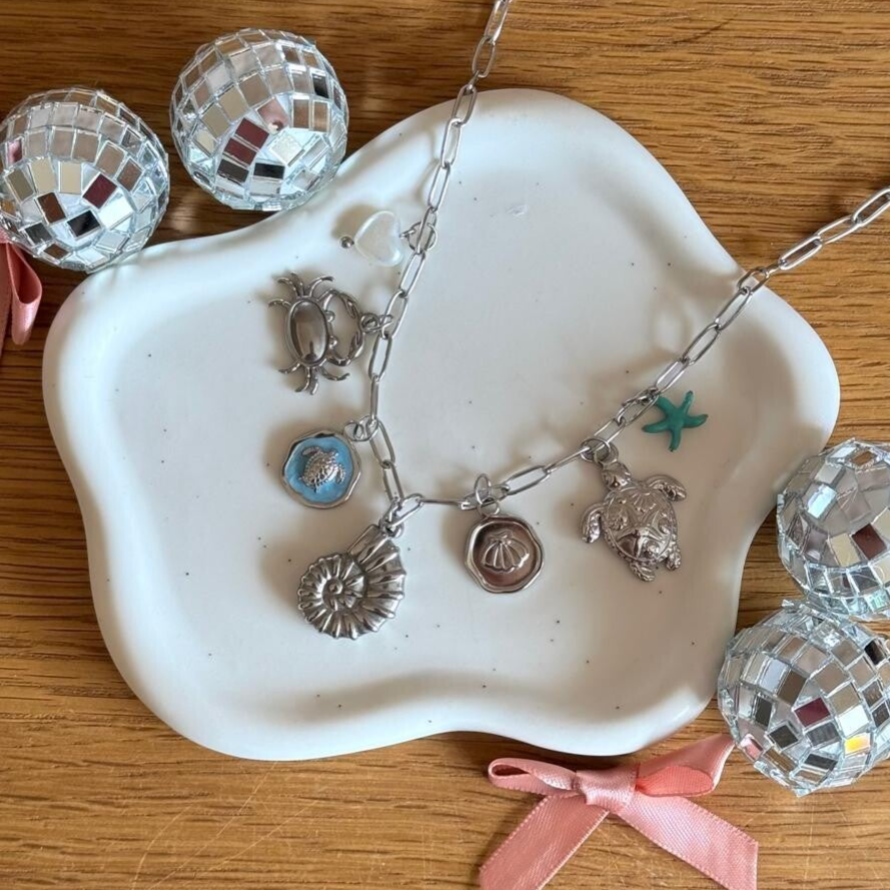 Blue Sea Bedelketting - zilver