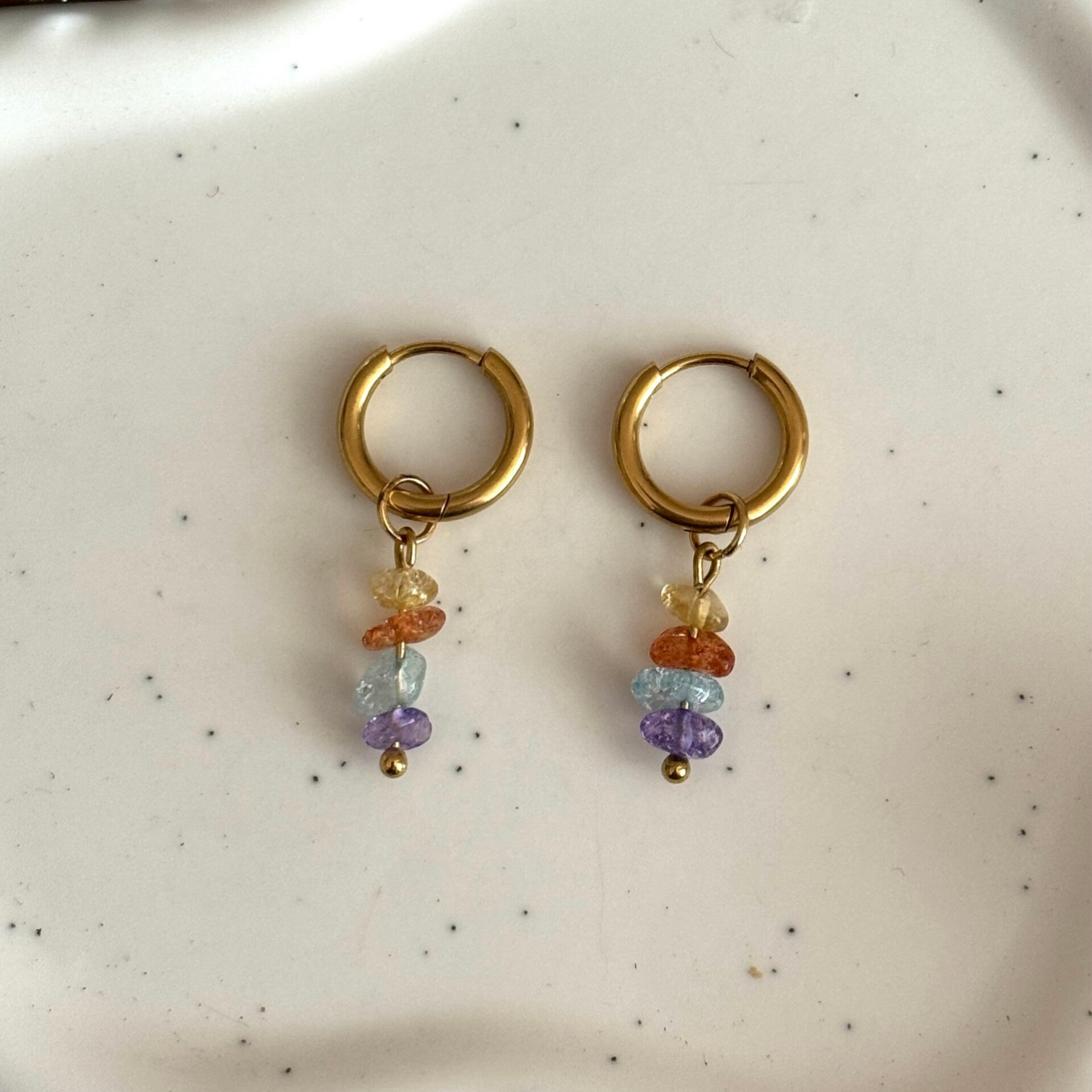 Tiny Rainbow Oorbel - goud