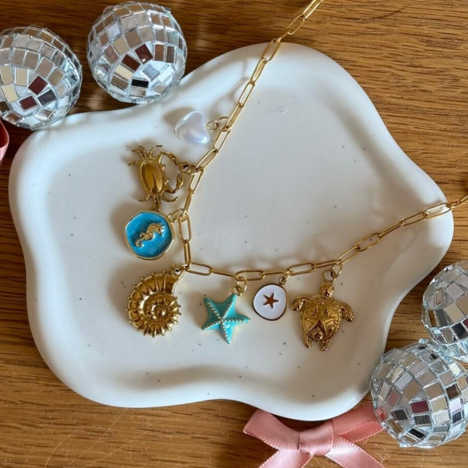 Blue Sea Bedelketting - goud
