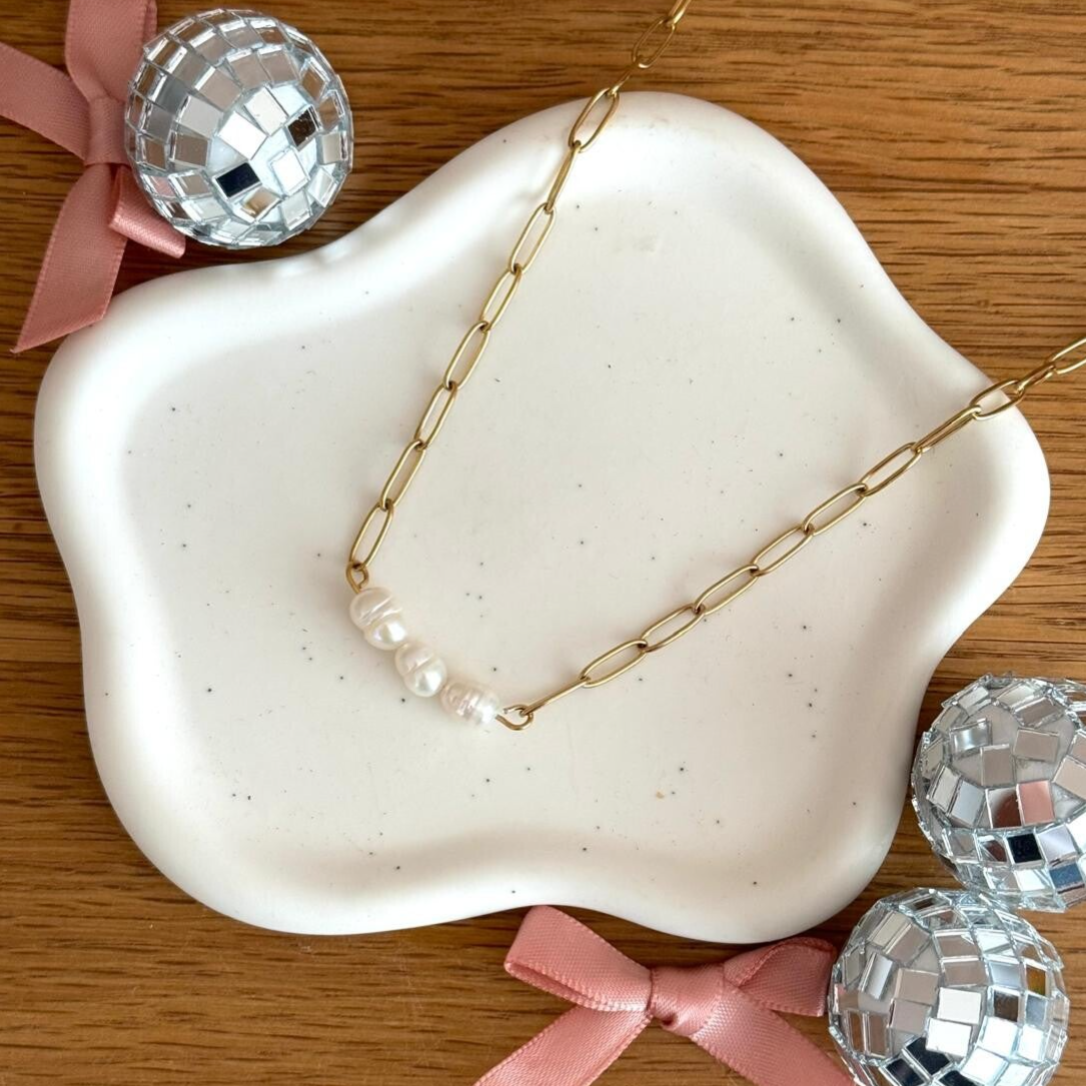 Simple Pearl Ketting - goud