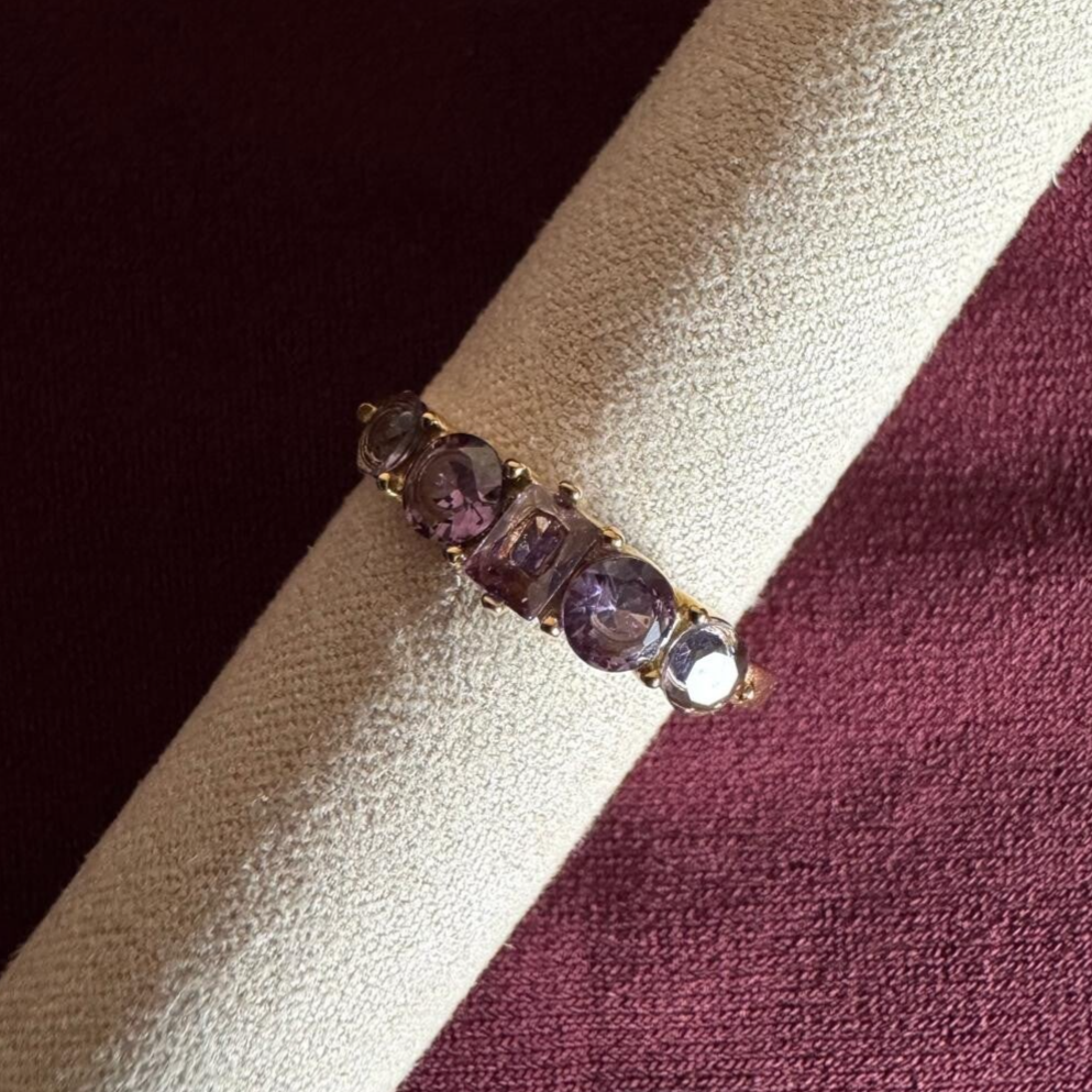 Vintage Diamond Lila Ring - goud