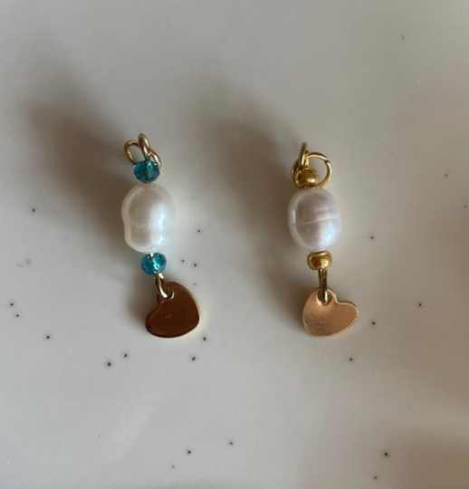 Parel met Hart bedel - goud