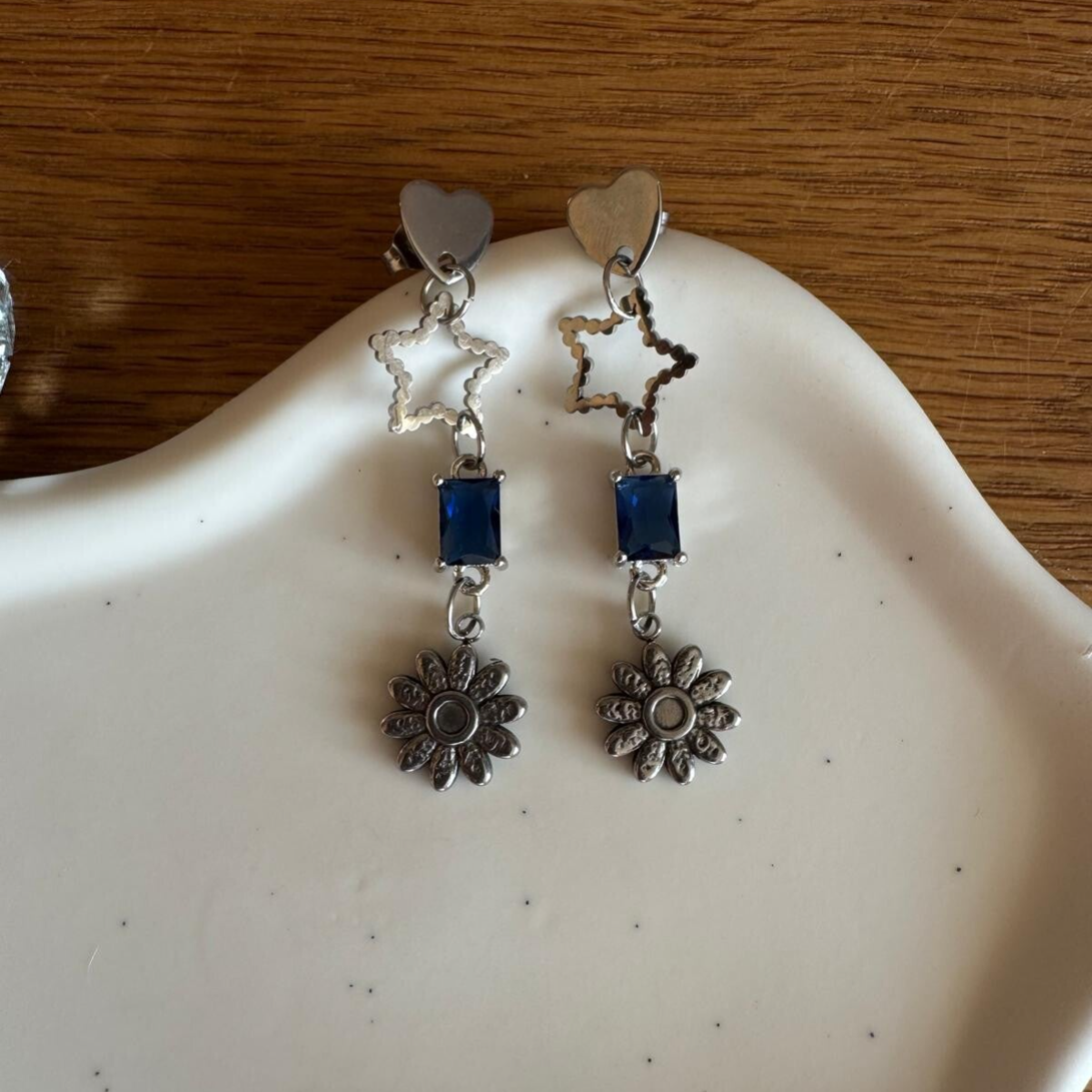 Blue Star Oorbel - zilver