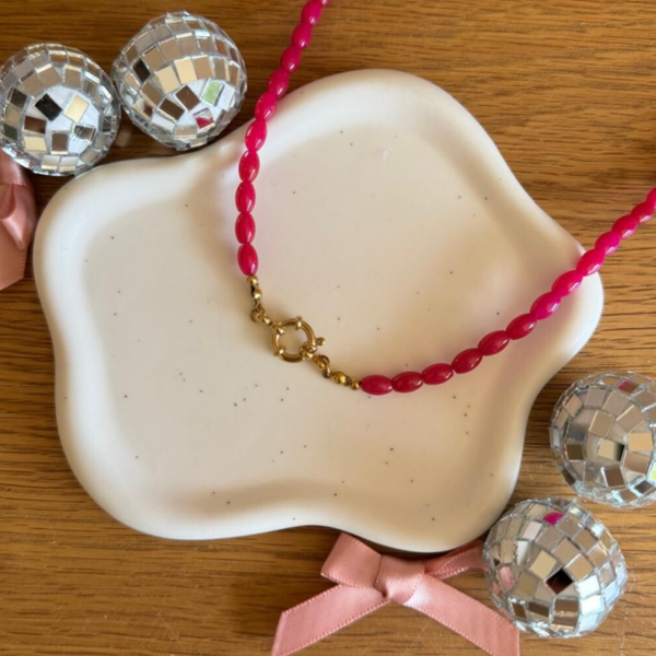 Fuchsia Kralenketting DIY - goud