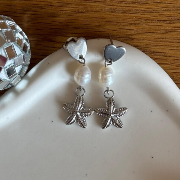 Starfish Oorbel - zilver