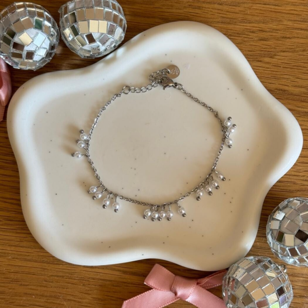 Pearl Dots Armband - zilver