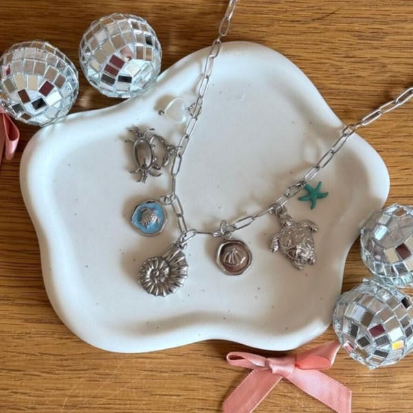 Blue Sea Bedelketting - zilver