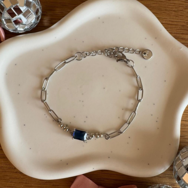 Blue Diamond Armband - zilver