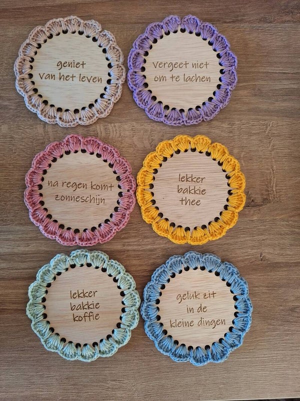 Onderzetters met tekst