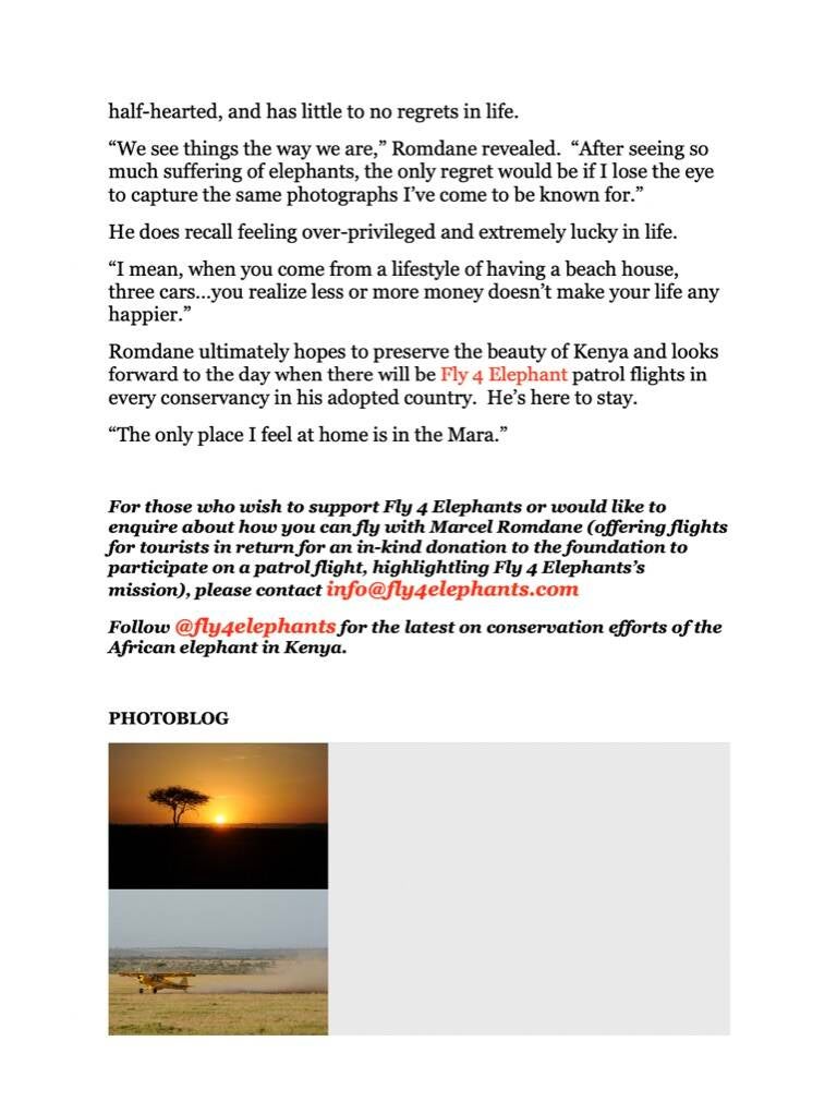 Marcel Romdane flying low over the Maasai Mara in 2013, featured by Capital FM journalist Susan Wong. The early chaos behind Fly4Elephants: no budget, no backup—just a Super Cub, a camera, and one man’s mission to outfly extinction.