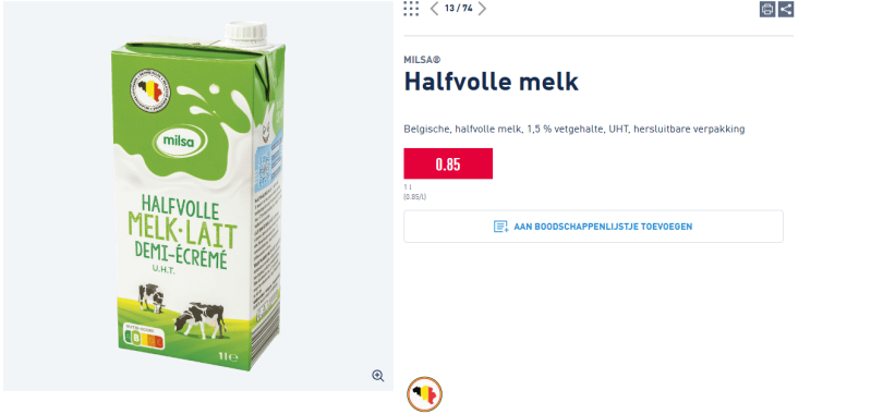ALDI: Milsa Halfvolle melk 1L