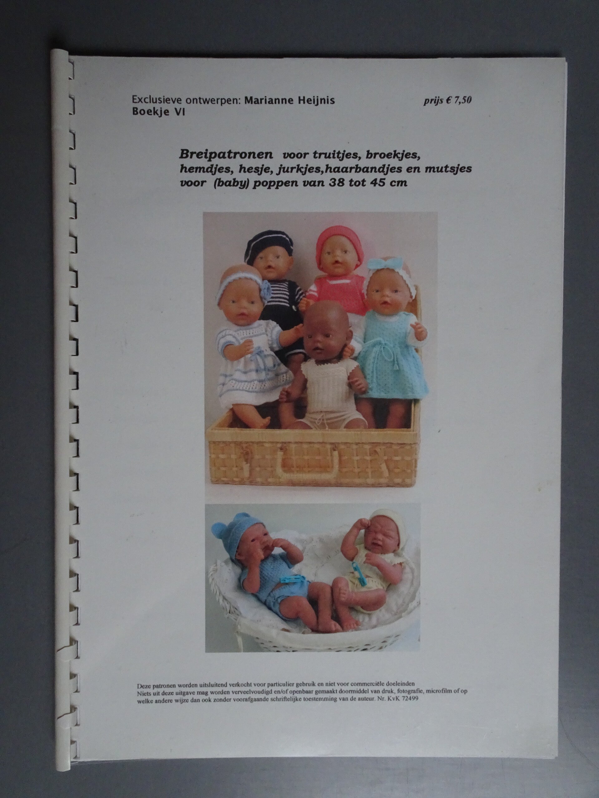 EON - Breipatronen voor (baby)poppen 38 tot 45 cm boekje VI