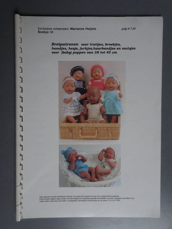 EON - Breipatronen voor (baby)poppen 38 tot 45 cm boekje VI
