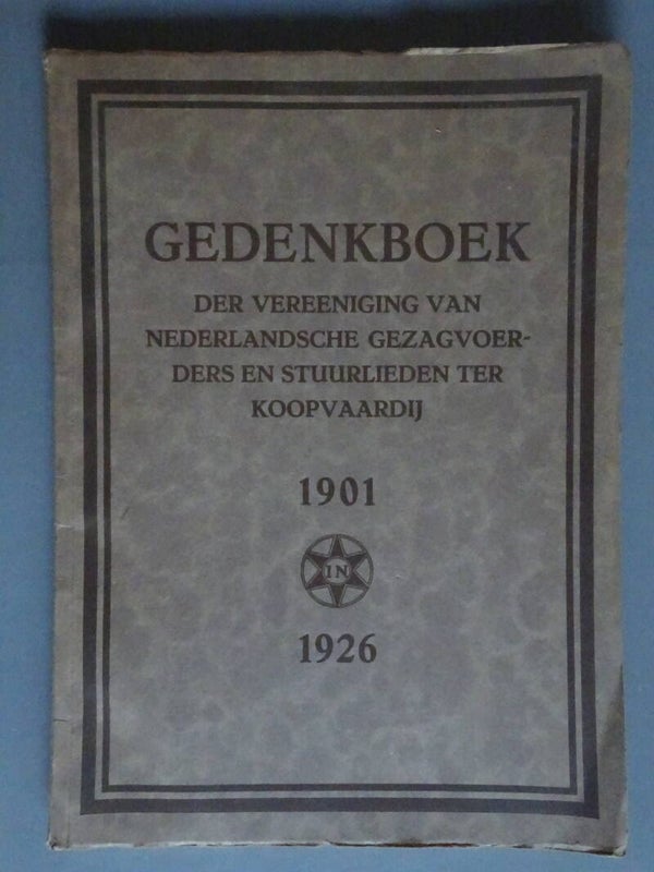 EON - Gedenkboek der Vereeniging van Nederlandsche gezagsvoerders en stuurlieden ter Koopvaardij 1901-1926