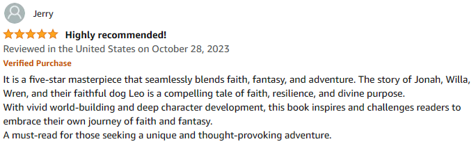 a 5 Star Amazon review, this book inspires and challenges readers