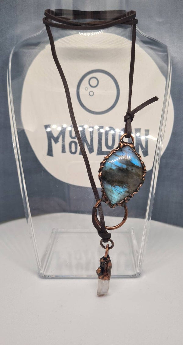 Glitter plus Crystal Column Necklace