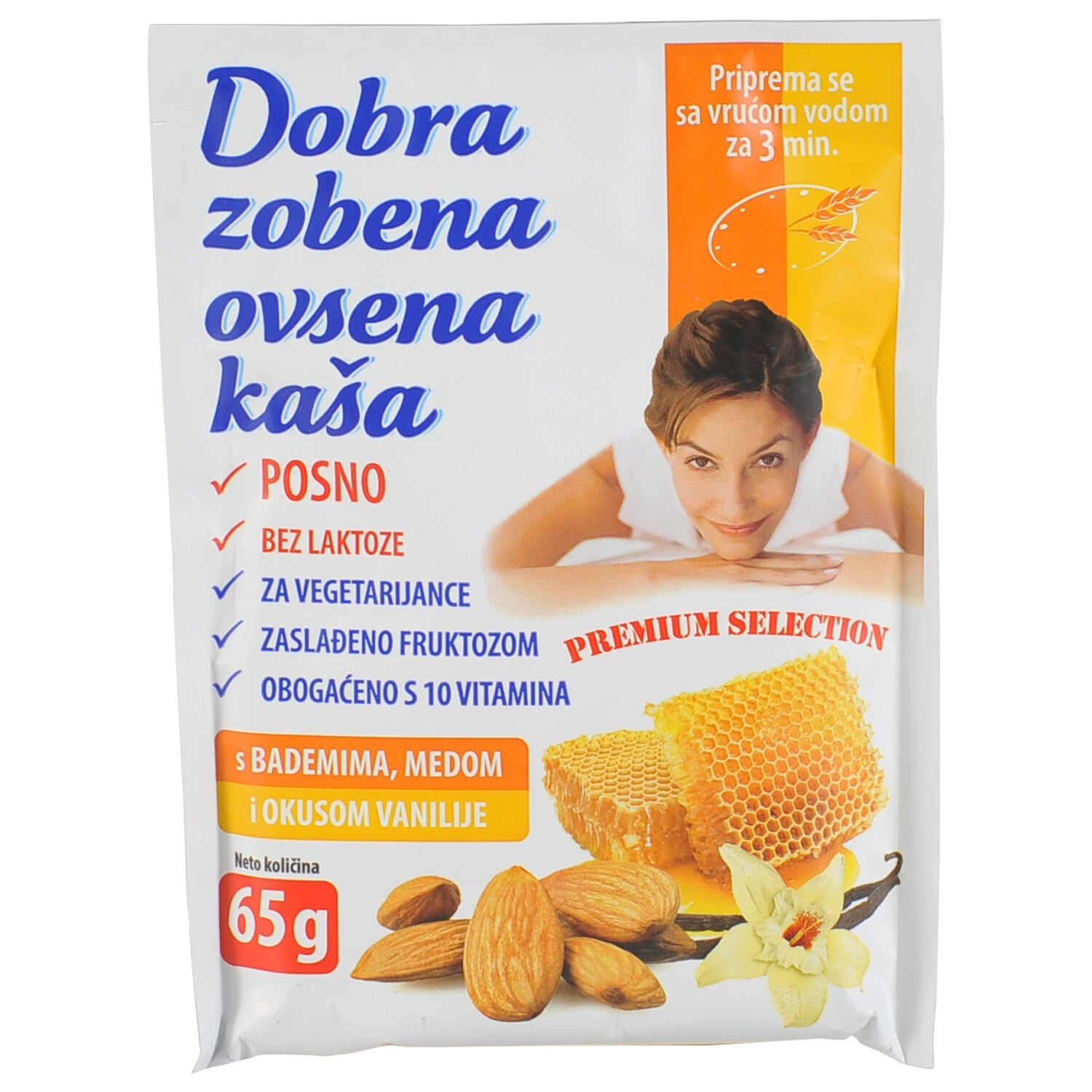 Haferflocken mit Mandel- Honig- und Vanillegeschmack 65 g