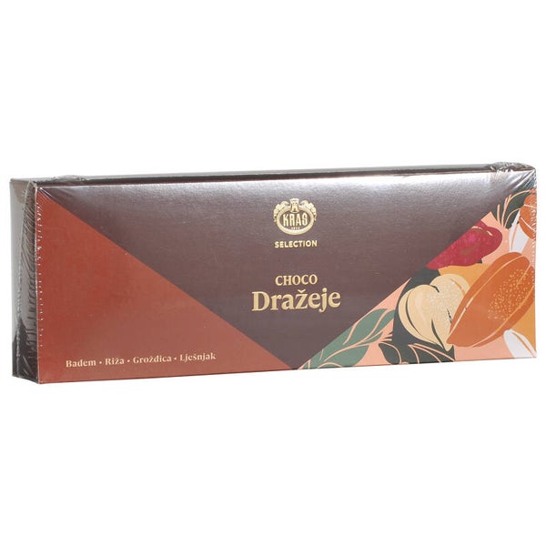Kraš Selection Choco dražeje badem, riža, grožđica, lješnjak - Schokobonbons Mandel, Reis, Rosine, Haselnuss 350 g