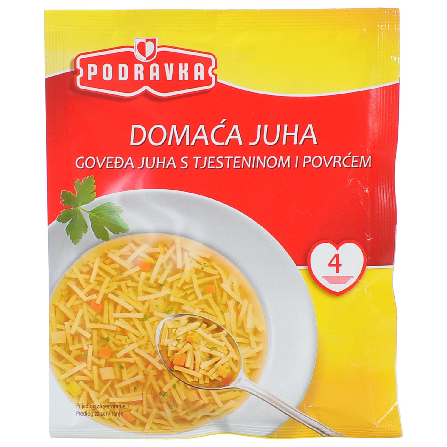 Podravka Hausgemachte Rindfleischsuppe mit Nudeln und Gemüse 46 g