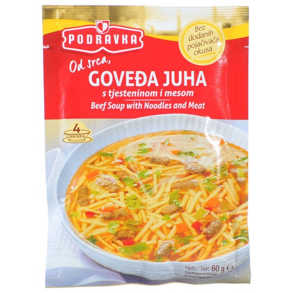 Podravka Rindersuppe mit Nudeln und Fleisch 60 g - Govedja juha