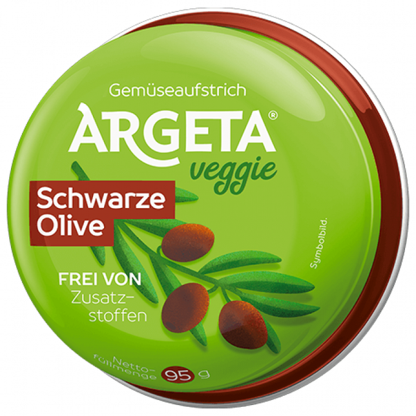 Argeta veggie Schwarze Olive Aufstrich 95g