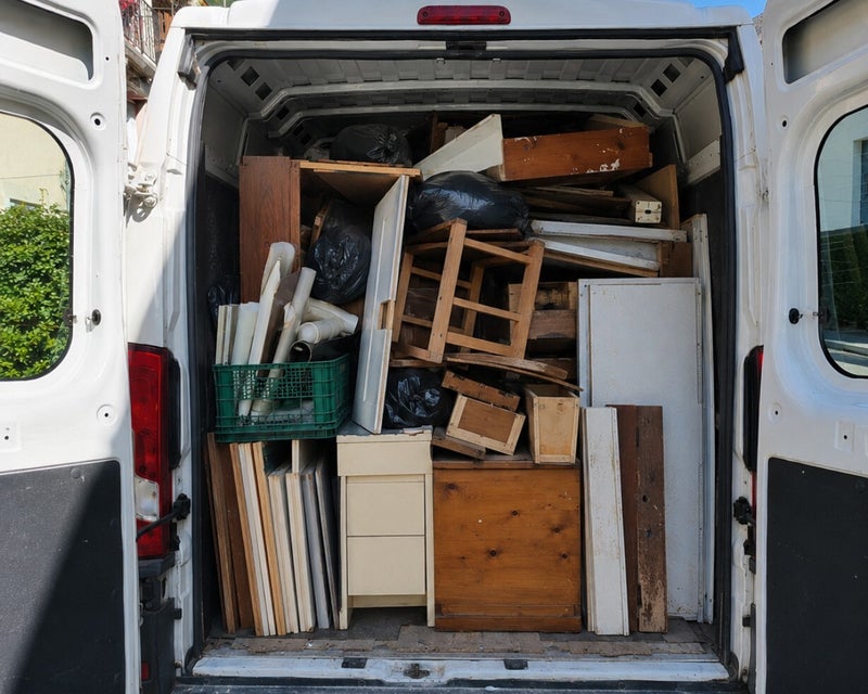 Camion VAL&MAN chargé après un débarras