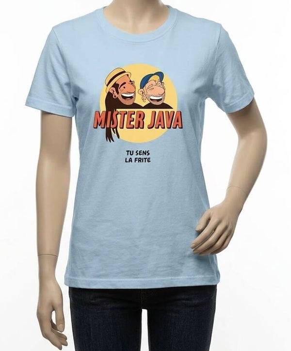T-SHIRT ENFANT « Tu sens la frite » Bleu Avant