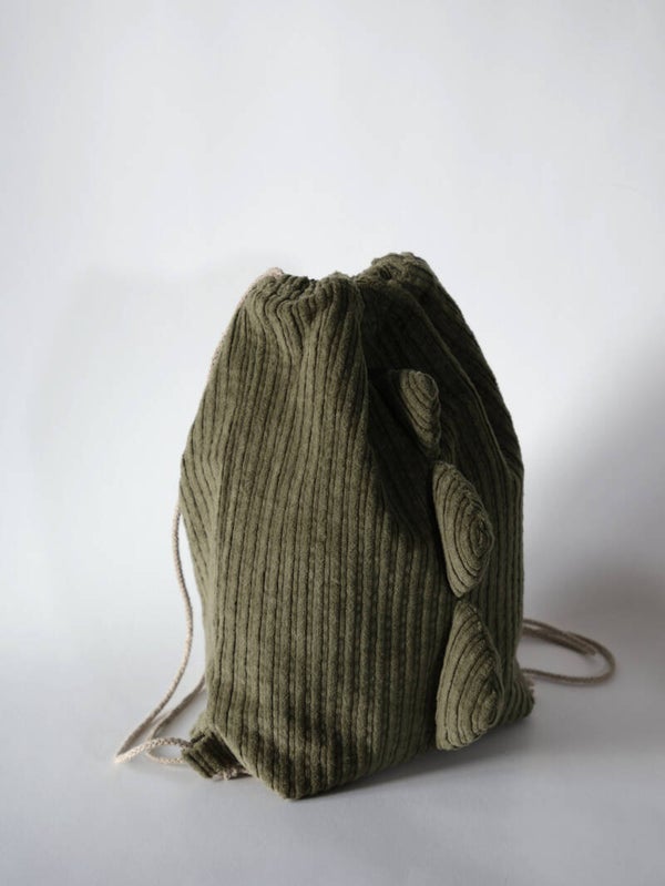 Dinosaur Drawstring Backpack Corduroy Small