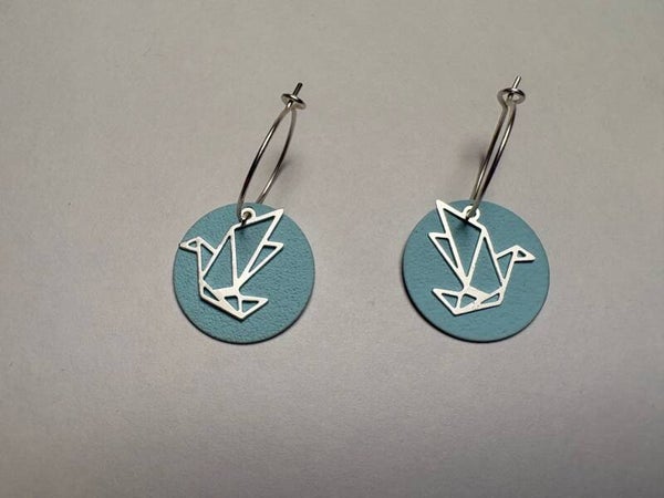 S251102 Oorbellen - Dots origami Bird