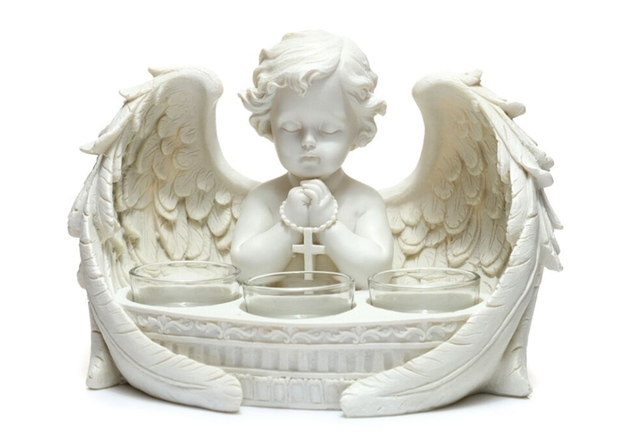 3 Portes Bougies Chérubin Blanc