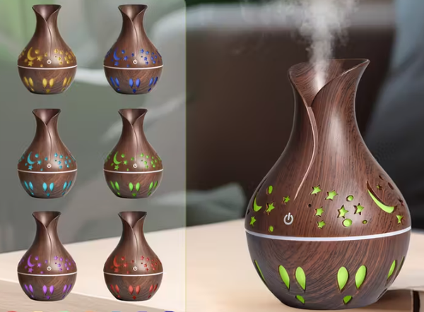 Humidificateur et Diffuseur aromatique Grain De Bois Foncé