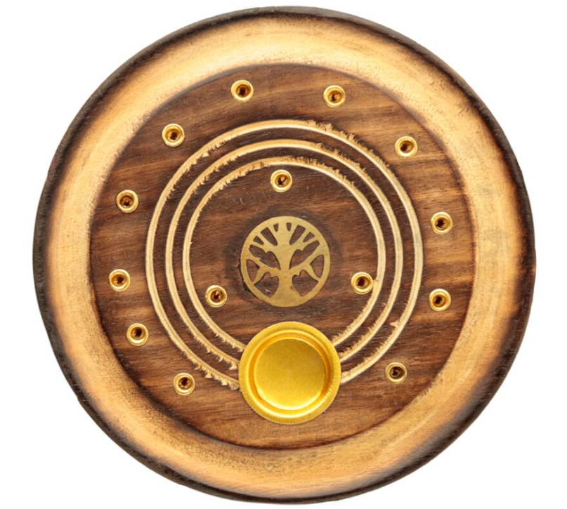 Porte-encens Attrape-cendre Bois de Manguier - Arbre de Vie